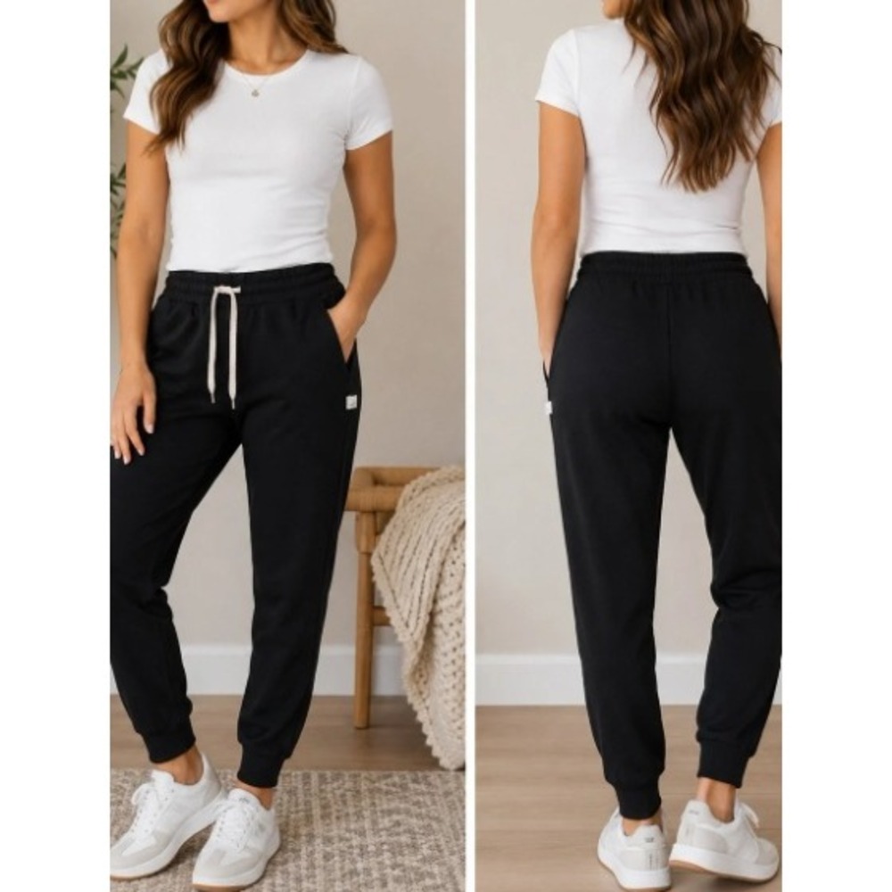 Vuori Performance Jogger Black DreamKnit Recycled Stretch Pants VW303 Womens L